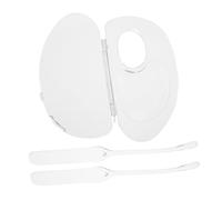 DRESSOOS 2ensembles Palette De Transparent Pour Fond De Teint Ensemble De Plaques Et Spatules Outil Portable Pour Maquilleurs Pour Mixer Teintes De Maquillage