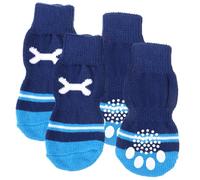 DRESSOOS 2paires Chaussettes Antidérapantes pour Chiens Chaussettes Coton Doux pour Petits Animaux De Compagnie des Pattes Hiver Design Adorable avec Motif