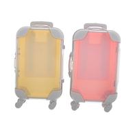 DRESSOOS 2pièces Boîte à Mini Trolley Transparent Plastique De Rangement pour Faux Cosmétiques Et Accessoires Voyage Pratique Et De Valises De Stockage Colorées Rose Jaune