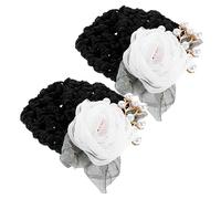 DRESSOOS 2pièces Filets à Cheveux Pour Chignons à Fleurs Pince à Chignon Filet à Cheveux Pour Femmes Pinces à Supports à Pour
