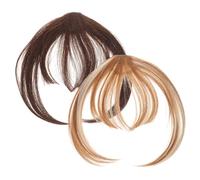 DRESSOOS 2pièces Frange à Clipser Pour Femmes Extensions De Fausse Frange Postiche à à Clipser Lot De Extensions De Cheveux Facile à Fixer