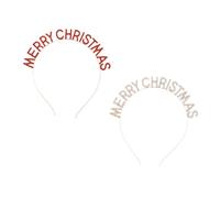 DRESSOOS 2pièces Merry Christmas Bandeaux Festifs Rouge Et or Pour Fête De Noël Et Nouvel An Accessoires De Cheveux Amusants