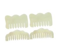 DRESSOOS 2pièces Peigne De Massage Jade Naturel Outil De Soins Pour Cheveux Et Chevelu Masseur Faciale Et Corporelle Améliore La Circulation Sanguine Pour Relaxation Et Anti-âge