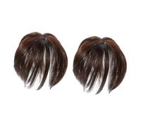 DRESSOOS 2pièces Postiche Frange Clip Cheveux Naturels Extension Invisible Et Légère Pour Style Naturel Cachez Les Cheveux Blancs Un Instant Foncé