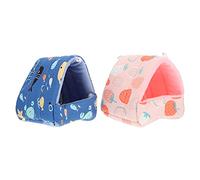DRESSOOS 2pièces pour Hamster Et Petits Animaux Maison Confortable pour Chinchilla Et Écureuil Fraise Monde Marin