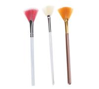 DRESSOOS 3 Pièces Brosse Éventail Le Fard à Paupières Rasoirs Trousse Éponges De Maquillage Pour Le Mélange Palette Faire Femmes Se Maquiller Surligneur Pinceau à Poudre Tube En Aluminium