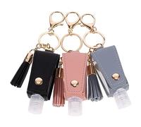 DRESSOOS 3 pièces Lot de Bouteilles Vides de Voyage avec Porte Clés Étanches Réutilisables pour Lotion Sac École Travail Voyage Noir Bleu Rose