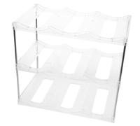 DRESSOOS 3étage Porte-Bouteilles De Comptoir Plastique Transparent Organisateur De Rangement pour Bouteilles Eau Empilable pour Réfrigérateur Et Étagère -Manger