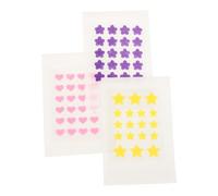 DRESSOOS 3pcs Patchs De Boutons Hydrocolloïdes Colorés Pour Le Visage Autocollants Imperméables Et Respectueux De La Peau En Forme De Coeur De Fleur D'étoile Pour Dissimuler Les