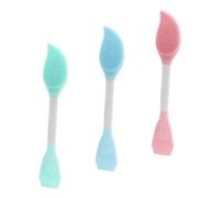 DRESSOOS 3pièces Brosse à Masque Silicone Double-embout Pour Application De Soins Peau Outils Et Faciles à Nettoyer
