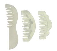 DRESSOOS 3pièces Peigne Jade Naturel Peigne De Massage Pour Cheveux De Soins Capillaires