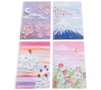 DRESSOOS 4 Pièces Cahier à Spirale A5 60 Feuilles Carnet de Notes Léger