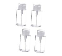 DRESSOOS 4 Pièces Embouteillée repousseur de cuticule bol à ongles réservoir de pompe étiqueter gel flacon de voyage bouteille voyage flacon de soin transparent bouteille de soin Plastique