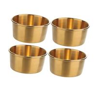 DRESSOOS 4 Pièces Petit Bol en Métal Inoxydable 60ml Réutilisable Résistant pour Sauces et Plats de Grignotage pour Réunion de Famille