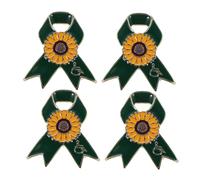 DRESSOOS 4pièces Broches Tournesol Alliage Insigne Ruban Pour Vêtements Cardigans Robes Soutien Aux Personnes Situation De Handicap