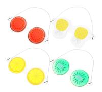 DRESSOOS 4pièces Masques Pour Yeux Gel Confort Et Détente Avec Design Fruits Pour Masques Réutilisables Pour Oculaire Maison École
