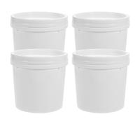 DRESSOOS 4pièces Seau Plastique Alimentaire avec Couvercle et Poignée Seau Épaissi Étanche Récipient Portable pour Eau Huile Peinture pour Maison Atelier Agriculture
