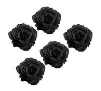 DRESSOOS 5pièces Broche Fleur Rose Artificielle Épingle à Cheveux Pour Décoration De Vêtements Et Accessoires Funéraires Lot De Noir