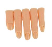 DRESSOOS 5pièces Doigts Silicone Pour Pratique Des Modèle Flexible Avec Articulations Pour Formation Nail Art Couleur Marron