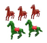 DRESSOOS 5pièces Jouet Cheval à Remonter Lot de Chevaux Sauteurs Mécaniques Plastique Jouets à Remonter pour Tout-Petits