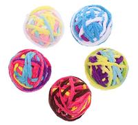 DRESSOOS 5pièces Jouets à Teaser pour Peluche Balles Laine avec Cloches Jouets Interactifs Amusants pour Intérieur
