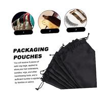 DRESSOOS 6 pièces Lot Rangement pour Perruques Satin Pochettes à Cordon Protection pour Extensions et Petits Accessoires