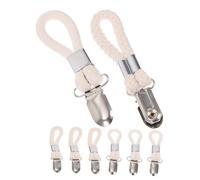 DRESSOOS 8 pièces Pinces à Serviette Coton Tressé avec Clips Métalliques Antirouille Crochets Suspendus pour Serviettes de Cuisine et Salle de Bain