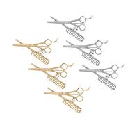 DRESSOOS 8pièces Broche Barbier Assortie Alliage Créative Avec Ciseaux Et Peigne Décor Raffiné Pour Costume Et Uniforme De Coiffure Légère Et Portable Pour Usage Quotidien