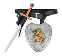 DRESSOOS Accessoires de Costume Médiéval pour Hommes, Fourreau D'épée Renaissance en Plastique Léger et Bouclier de Cosplay en Cuir PU pour Performances Professionnelles et Halloween