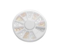 DRESSOOS Accessoires Nail Art pour Ongles Naturels et Faux, Boîte Métal Élégante 12 Compartiments, Décoration DIY pour Salon et Usage à Domicile