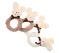 DRESSOOS Accessoires pour Cheveux Peluche 4pcs Forme Lapin Élastique Doux Facile à Porter et Ne Tombe Pas pour Filles Occasions Variées Plusieurs styles