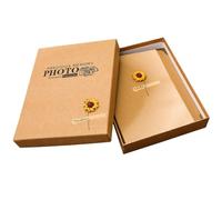 DRESSOOS Album Photo Vintage Fait Main en Papier Kraft Khaki 30 Pages pour Scrapbooking Portable et Décoratif pour Mariage ou Souvenirs de Famille