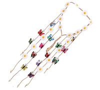 DRESSOOS Bandeau marguerite déguisement groupe déguisement fée clochette femme Barrette accessoire fete bandeau pour photo bandeaux filles coiffure femme en tissu blanche