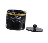 DRESSOOS Boîte De Rangement Marbrée pour Cotons-tiges Et Coton Organisateur avec Couvercle Accessoire De Salle De Bain Pratique