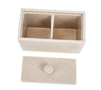 DRESSOOS Boîte De Rangement Multifonction pour Coton avec Couvercle Organiseur à Deux Compartiments pour Coton Et Lingettes Pratique pour Salle De Bain Et Bureau