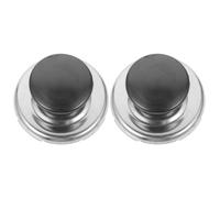 DRESSOOS Boutons de Couvercle en Acier Inoxydable Remplacement sans Bavures Noir Ensemble de 2 pour Bouilloire Cuisine