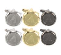 DRESSOOS Boutons de manchette lettre A (3 paires) : Accessoires de tenue formelle pour un usage quotidien professionnel, les mariages, les anniversaires et diverses occasions habillées.