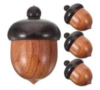 DRESSOOS Bracelet Pendentif Gland en Bois Marron 4pcs, Breloques Soi-même pour Décoration Créative Diy, Accessoires Simples et Uniques
