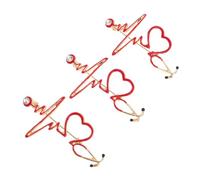 DRESSOOS Broche D'infirmière Décorative en Alliage de Zinc Rouge, Lot de 3 Pièces, Résistante à L'usure la Rouille, pour Vêtements D'infirmière Quotidien à L'hôpital