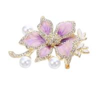 DRESSOOS Broche Fleur Émail Lavande Accessoire Pince à pour Femme pour Banquets et Robes de Bal