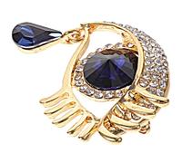 DRESSOOS Broche pour Femmes en Alliage et Cristaux Couleur Or, Design Unique Œil Bleu et Forme Larme, Surface Lisse, Accessoire Portable pour Vêtements et Paquet