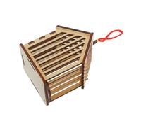 DRESSOOS Cage Suspendue en Bois pour Reptiles Boîte De Transport Sûre pour Grillons Vivants Design en Bois Naturel