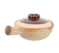 DRESSOOS Casserole Chinoise en Céramique 500ml avec Poignée Unique, Résistance Chaleur et Isolation, pour Cuisson de Ragoût et Soupe en Extérieur