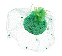 DRESSOOS Chapeau voile rétro Coiffe festive Accessoires de cheveux de la Saint-Patrick robe de la saint patrick chapeaux de thé costume de la Saint-Patrick fascinateurs habit en soie Green