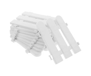 DRESSOOS Clôture Décorative Blanche en Plastique 10 Pièces Extrémités Rondes, Facile à Assembler, Résistante Vent Soleil pour Jardin ou Cour