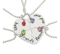 DRESSOOS Collier Cœur Pendentif Élégant et Mode à Quatre Points en Alliage Argenté pour Amitié et Occasions Spéciales