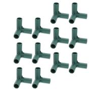 DRESSOOS Connecteurs de Cadre de Serrage 3 Voies 16 Mm en Plastique PP Vert, Lot de 12 Pièces, Conception Résistante aux Intempéries et Assemblage Rapide pour Structures de Jardin