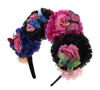 DRESSOOS Couronne De Fleurs Day of The Dead Diadème Floral Pour Festival Accessoire De Costume Parfait Pour Photographies Et Cosplay