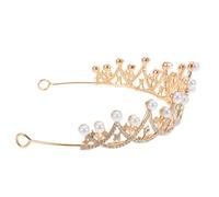 DRESSOOS Couronne de Princesse Dorée en Cristal et Diadème de Mariée Léger pour Femme Accessoire Baroque Vintage pour Mariage Anniversaire et Cérémonie Ornement Élégant et