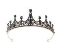 DRESSOOS Couronne Noire Baroque en Alliage Léger Structure Fine, Accessoire de Robe de Mariée Charmant pour Décoration Capillaire Élégante et Serrage-tête Délicat